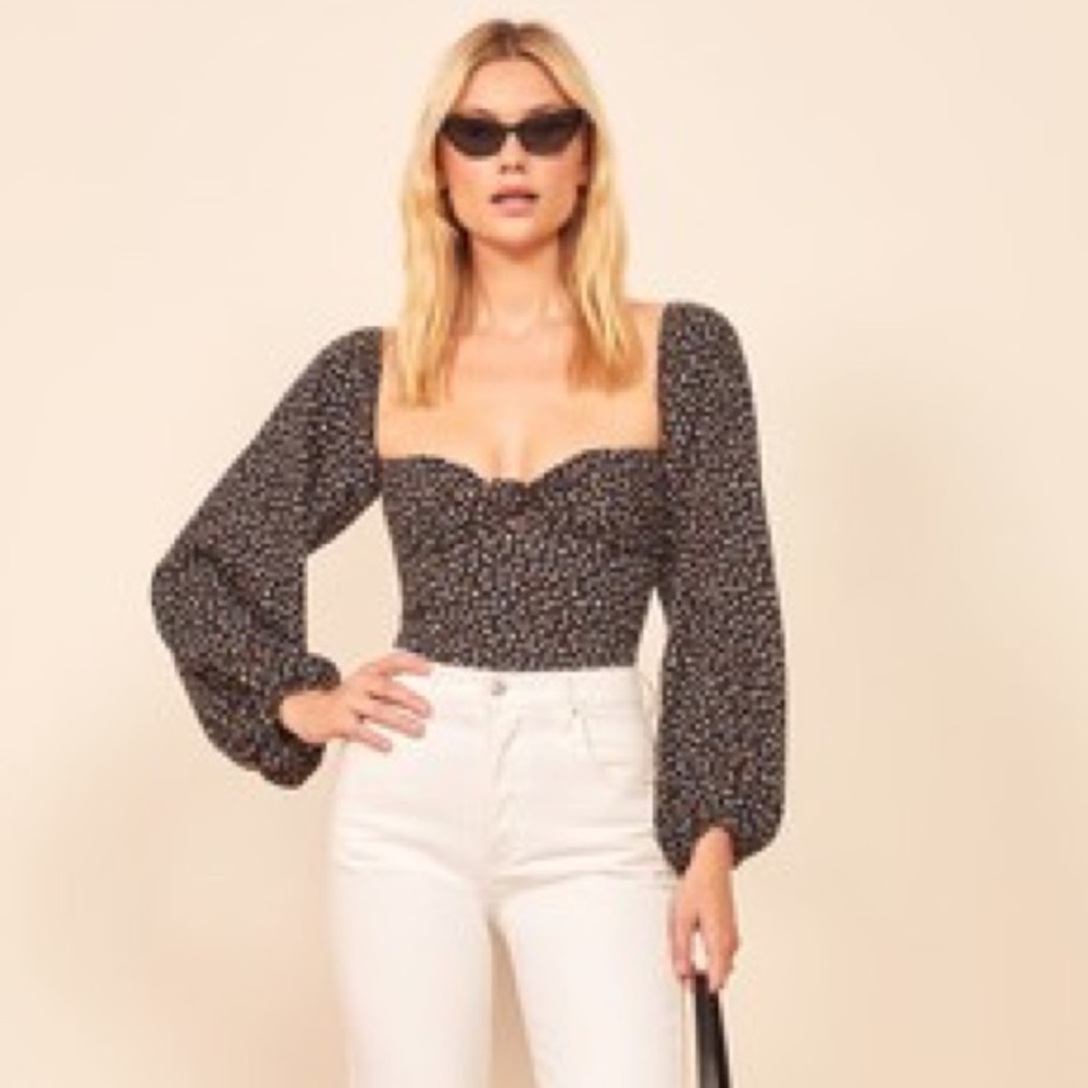 reformation simi top in confetti